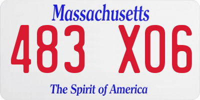 MA license plate 483XO6
