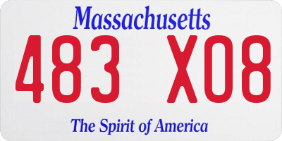 MA license plate 483XO8