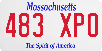 MA license plate 483XP0