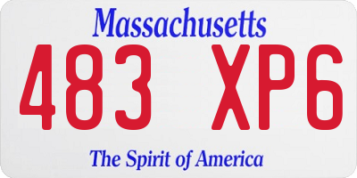 MA license plate 483XP6