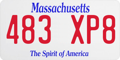 MA license plate 483XP8