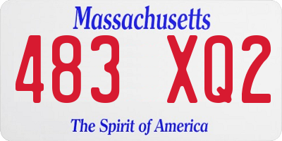 MA license plate 483XQ2