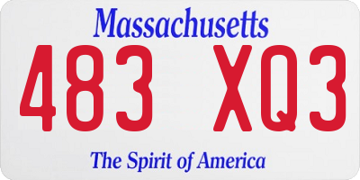 MA license plate 483XQ3