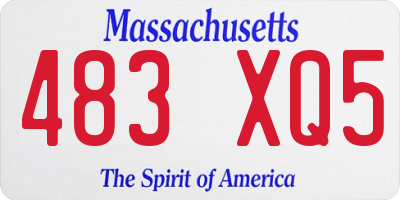 MA license plate 483XQ5
