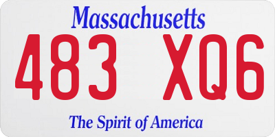 MA license plate 483XQ6