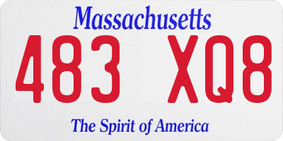 MA license plate 483XQ8