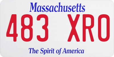 MA license plate 483XR0