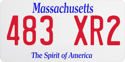 MA license plate 483XR2