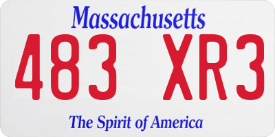 MA license plate 483XR3