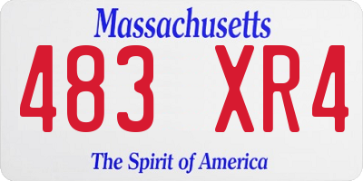 MA license plate 483XR4