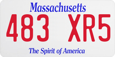 MA license plate 483XR5