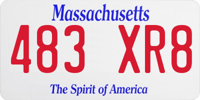 MA license plate 483XR8