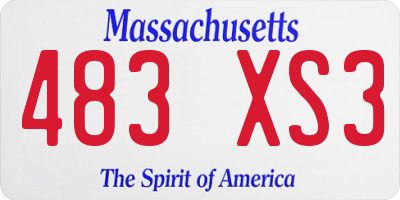 MA license plate 483XS3