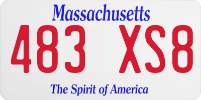 MA license plate 483XS8