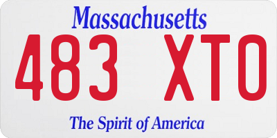 MA license plate 483XT0