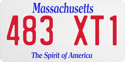 MA license plate 483XT1