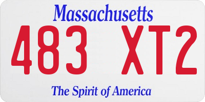 MA license plate 483XT2