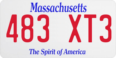 MA license plate 483XT3