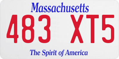 MA license plate 483XT5