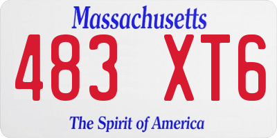 MA license plate 483XT6