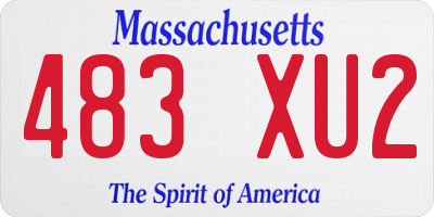 MA license plate 483XU2