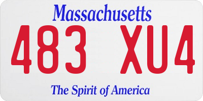 MA license plate 483XU4