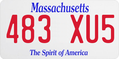 MA license plate 483XU5
