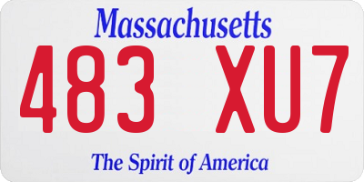 MA license plate 483XU7