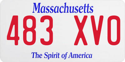 MA license plate 483XV0