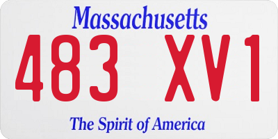 MA license plate 483XV1