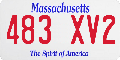 MA license plate 483XV2