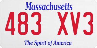 MA license plate 483XV3