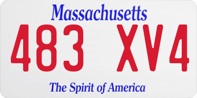 MA license plate 483XV4
