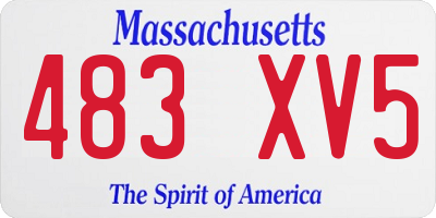 MA license plate 483XV5
