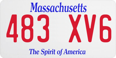MA license plate 483XV6
