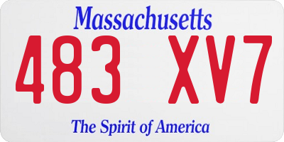 MA license plate 483XV7