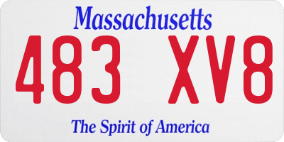MA license plate 483XV8