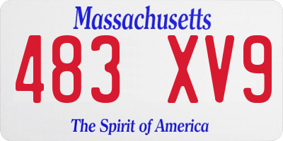 MA license plate 483XV9