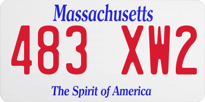 MA license plate 483XW2