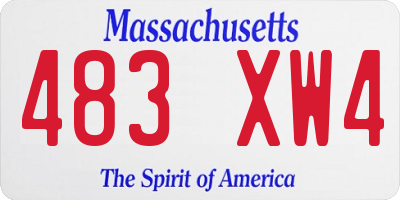 MA license plate 483XW4