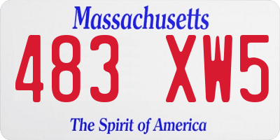 MA license plate 483XW5