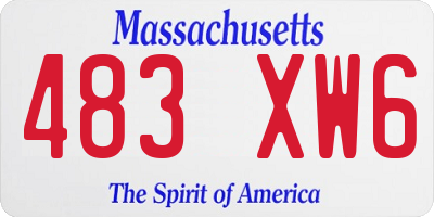 MA license plate 483XW6