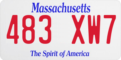 MA license plate 483XW7