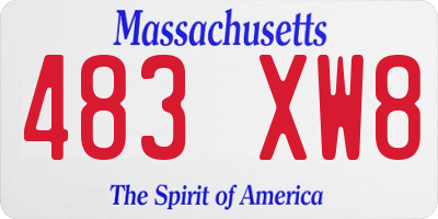 MA license plate 483XW8