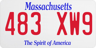 MA license plate 483XW9