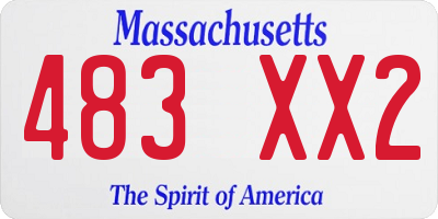 MA license plate 483XX2
