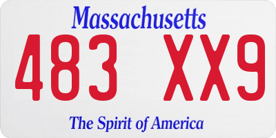 MA license plate 483XX9
