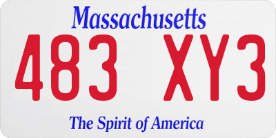 MA license plate 483XY3