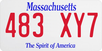 MA license plate 483XY7