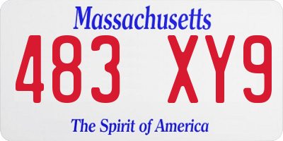 MA license plate 483XY9